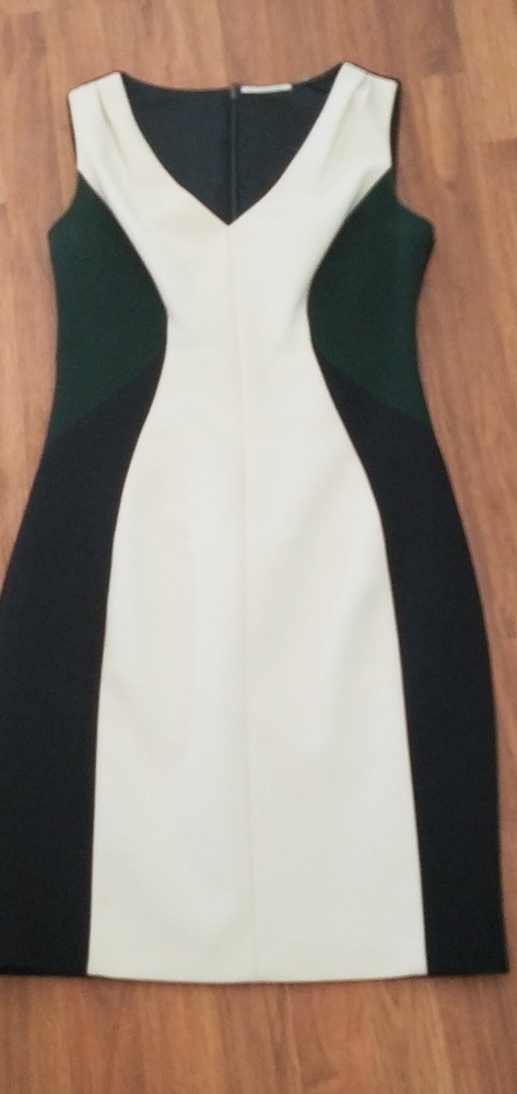 T Tahari color-block sleeveless sheath dress